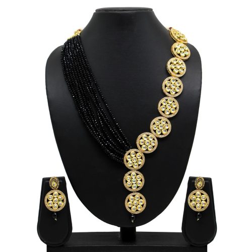 Black Color Beads Necklace Set