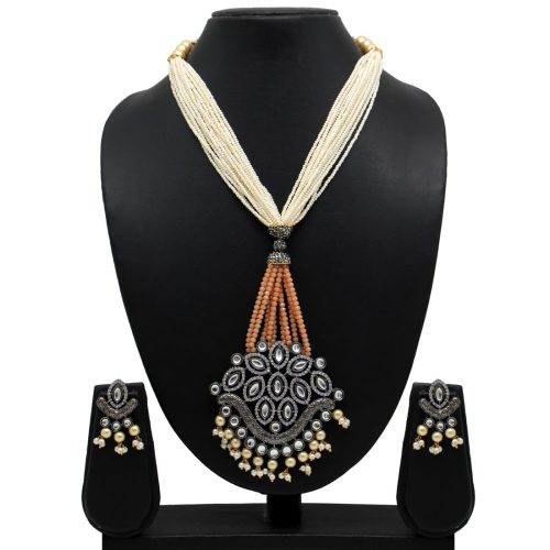 Black Color Beads Necklace Set