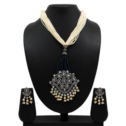 Black Color Beads Necklace Set