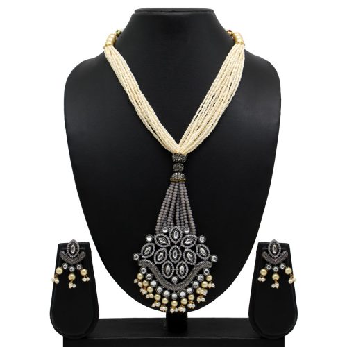 Black Color Beads Necklace Set