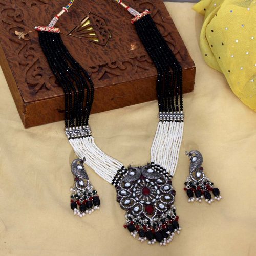 Black Color Beads Necklace Set