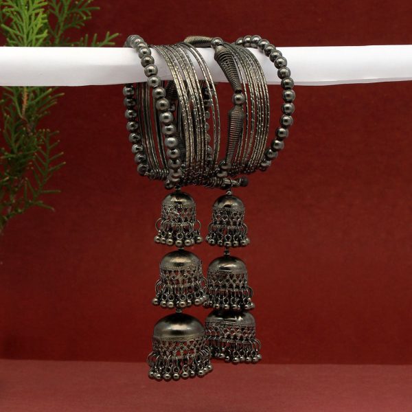 Black Color Oxidised Bracelet-5684