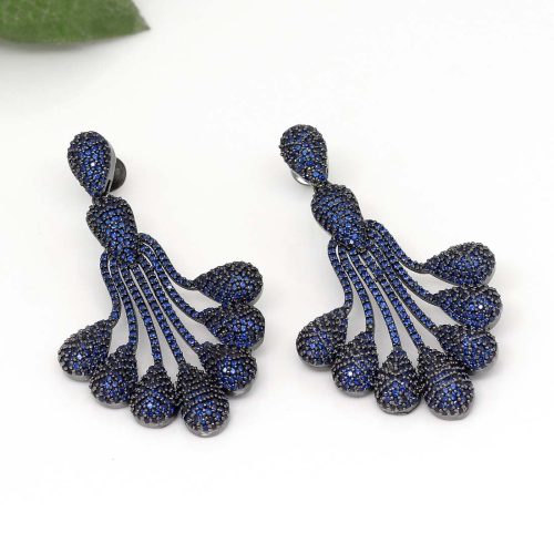 Blue Color American Diamond Earrings