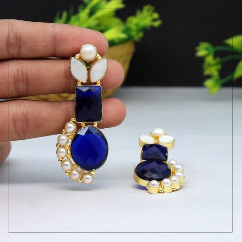 Blue Color Amrapali Earrings