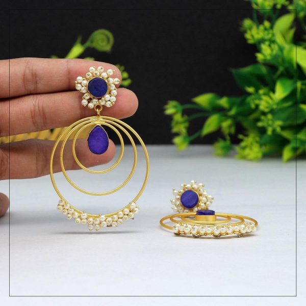 Blue Color Amrapali Earrings-0