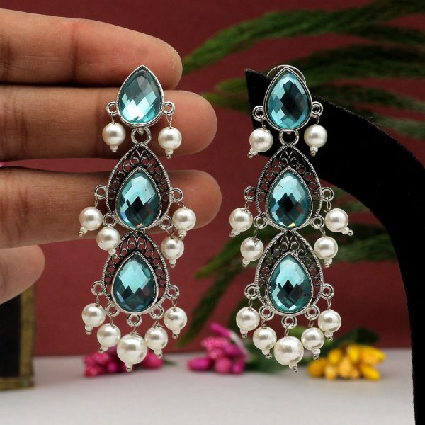 Blue Color Antique Earrings-0