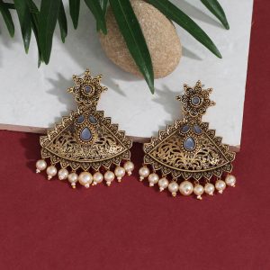 Blue Color Antique Earrings-0