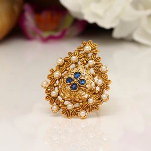 Blue Color Copper Finger Ring-0