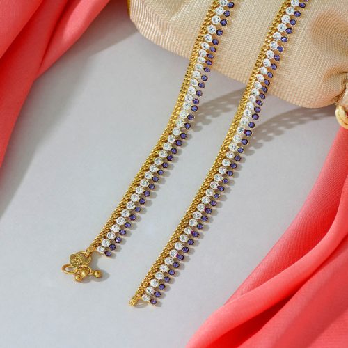 Blue Color Rhinestone Anklets