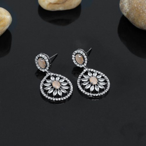 Brown Color American Diamond Earrings