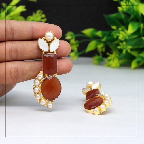 Brown Color Amrapali Earrings