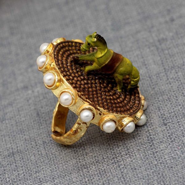 Brown Color Mint Meena Finger Ring For Women-0