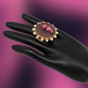 Dark Purple Color Mint Meena Finger Ring For Women-0
