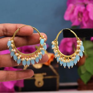 Firozi Color Antique Earrings-0