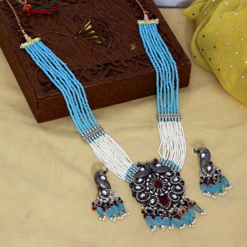 Firozi Color Beads Necklace Set