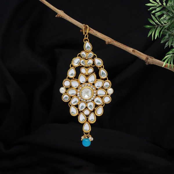 Firozi Color Kundan Maang Pasa-9336