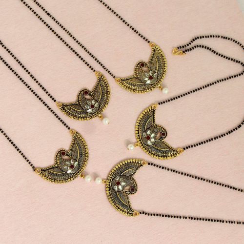 Gold Color 5 Piece Of Mangalsutra Combo