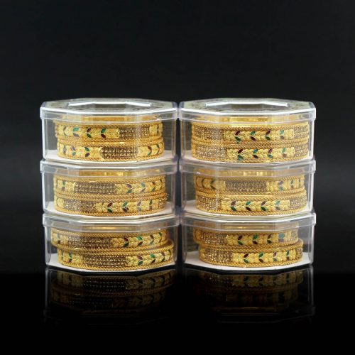 Gold Color 6 Set Of Bangles Combo Size