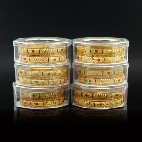 Gold Color 6 Set Of Bangles Combo Size