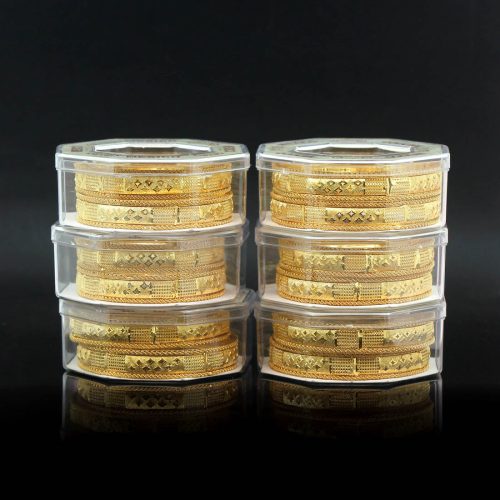 Gold Color 6 Set Of Bangles Combo Size