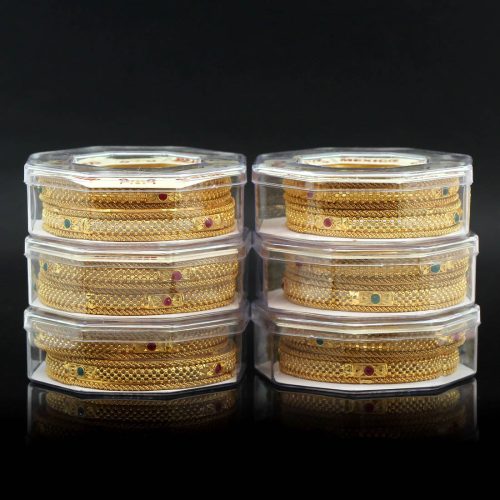 Gold Color 6 Set Of Bangles Combo Size