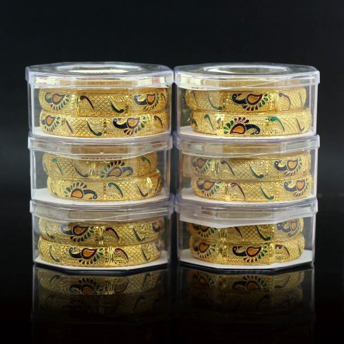 Gold Color 6 Set Of Bangles Combo Size