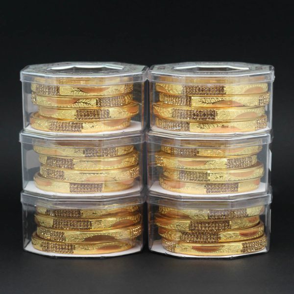 Gold Color 6 Set Of Bangles Combo Size-0