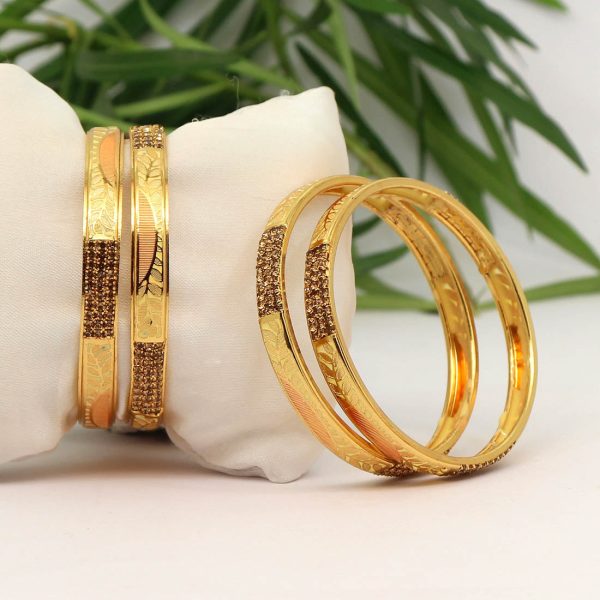 Gold Color 6 Set Of Bangles Combo Size-15619