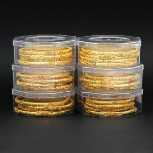 Gold Color 6 Set Of Bangles Combo Size-0