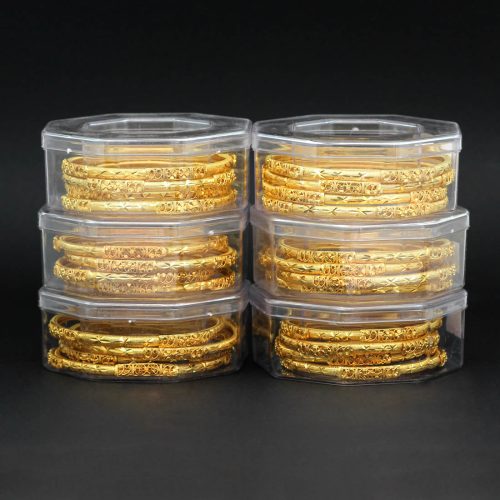 Gold Color 6 Set Of Bangles Combo Size