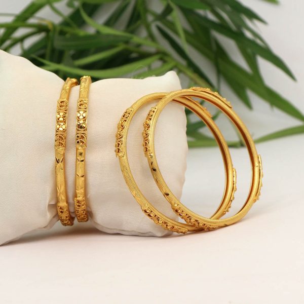 Gold Color 6 Set Of Bangles Combo Size-15623