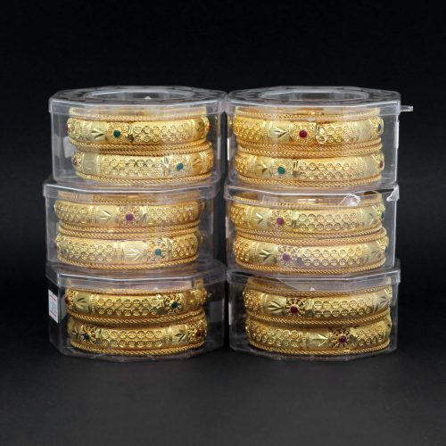 Gold Color 6 Set Of Bangles Combo Size