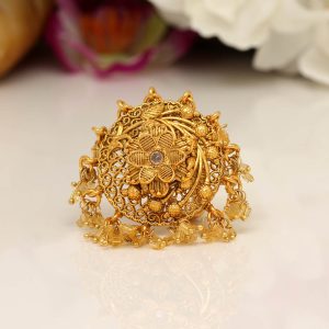 Gold Color Copper Finger Ring-0