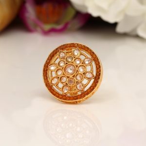 Gold Color Copper Finger Ring-0