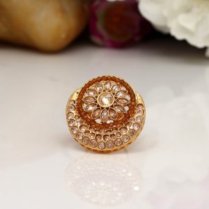 Gold Color Copper Finger Ring-0