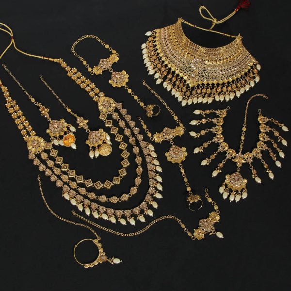 Gold Color Kundan Dulhan Set-5436