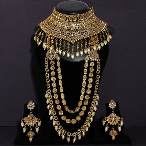 Gold Color Kundan Dulhan Set-0