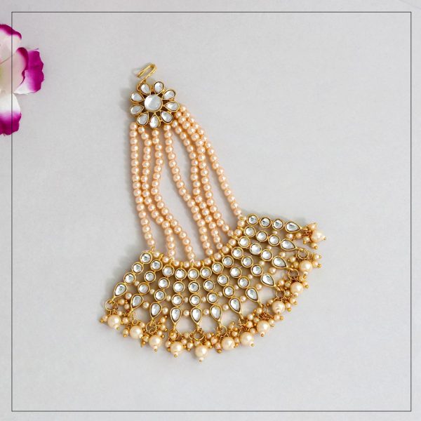 Gold Color Kundan Maang Pasa-8466