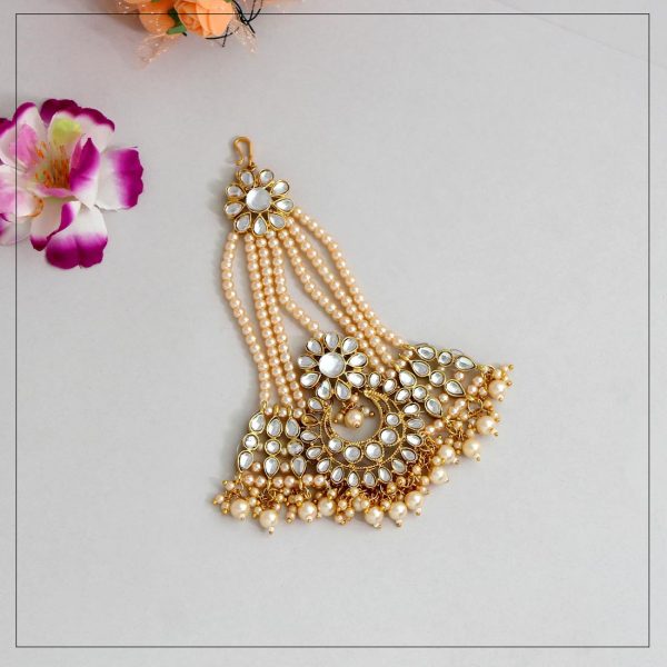 Gold Color Kundan Maang Pasa-8486