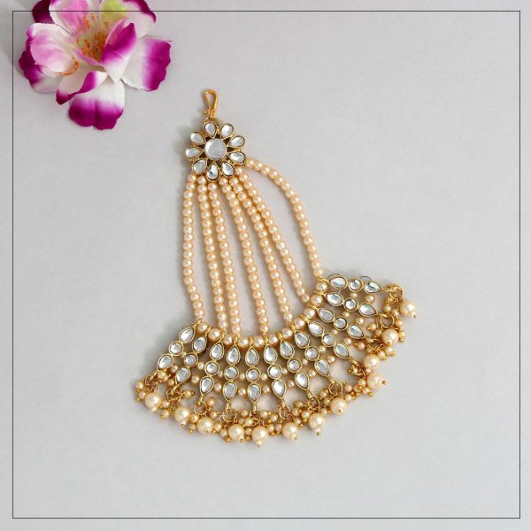 Gold Color Kundan Maang Pasa-8495