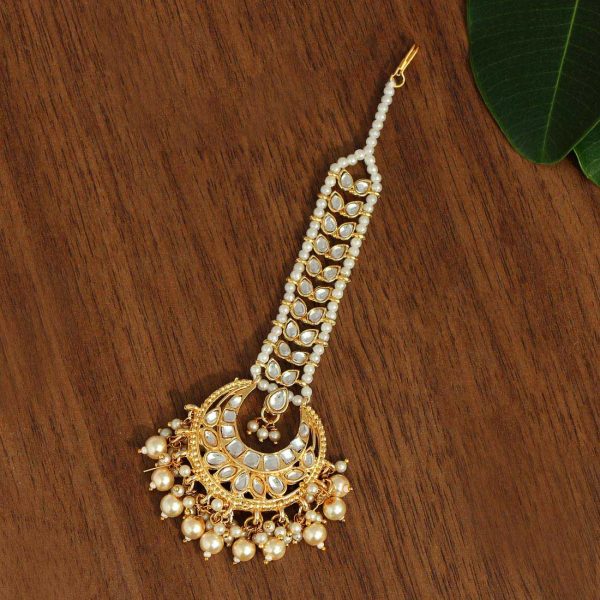 Gold Color Kundan Maang Tikka-0