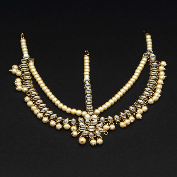 Gold Color Kundan Work Matha Patti-0