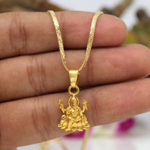 Gold Color Lord Ganesha Temple Locket-0