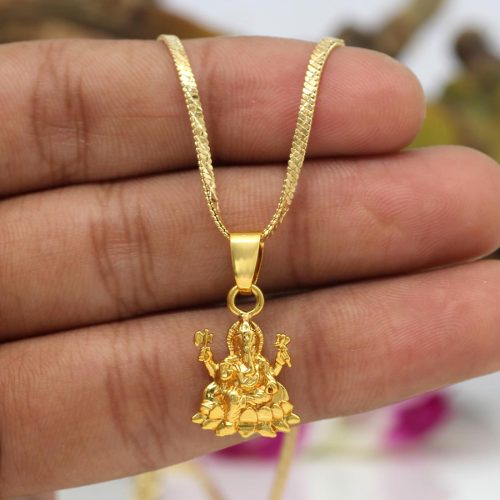 Gold Color Lord Ganesha Temple Locket