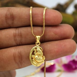 Gold Color Lord Ganesha Temple Locket-0