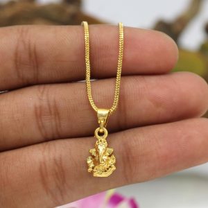 Gold Color Lord Ganesha Temple Locket-0