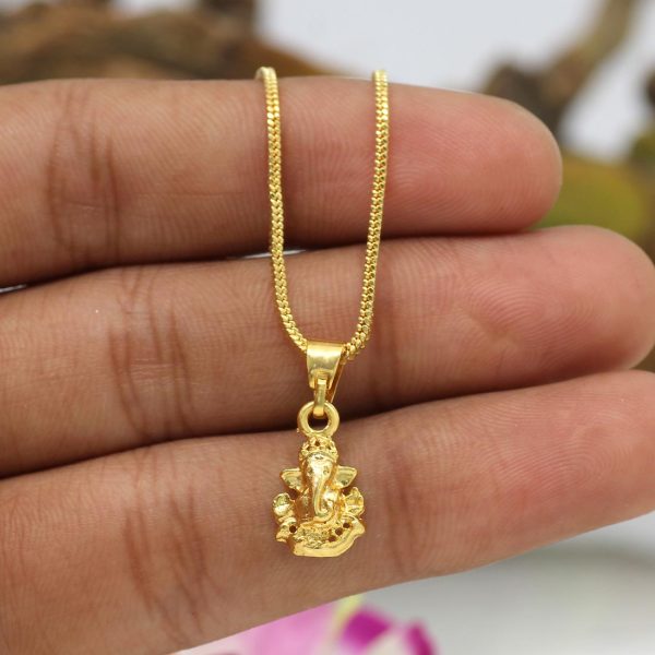 Gold Color Lord Ganesha Temple Locket-0