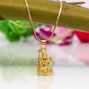 Gold Color Lord Shiv Ji Temple Locket-0