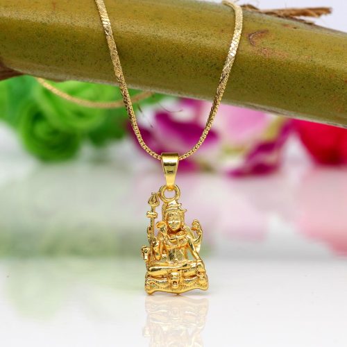 Gold Color Lord Shiv Ji Temple Locket