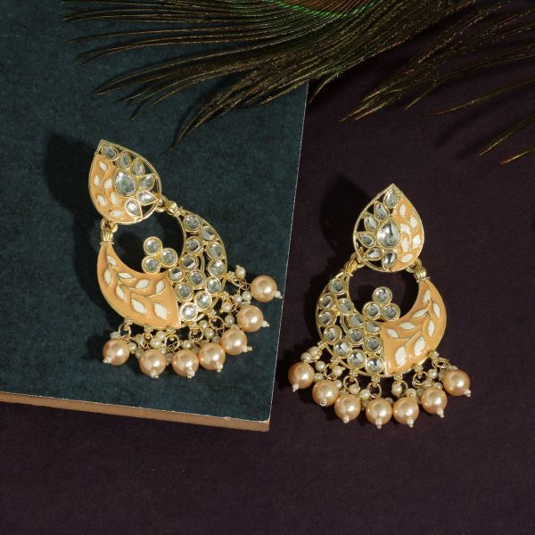 Gold Color Meenakari Earrings-0